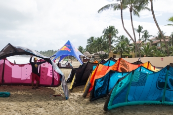 Light winds and rain tentalize competitors on day 1 of the Youth Olympic Qualifiers for "The Americas" in Cabarete